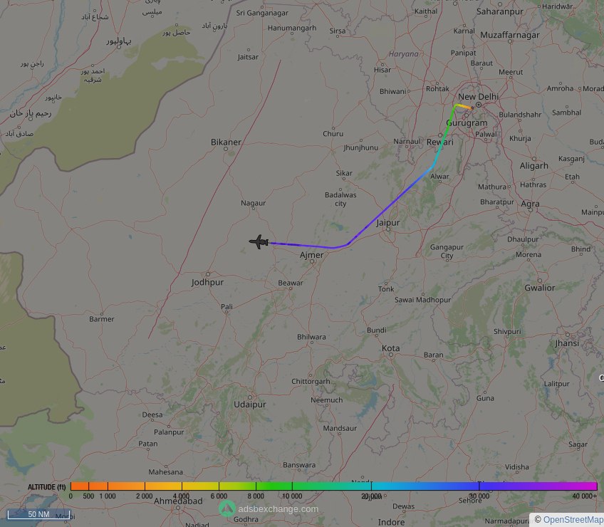 IntelskyB's tweet photo. 🇮🇳 Indian Air Force ✈️ E35L ( Embraer Legacy 600 ) (K3601, #8002CB) was just spotted over 🇮🇳 Rajasthan, #India.

🔴 Live tracking:
https://t.co/wVnw06tjlo

🖼️ by https://t.co/DmPVsxJ9oT https://t.co/YLmuwWTMXn