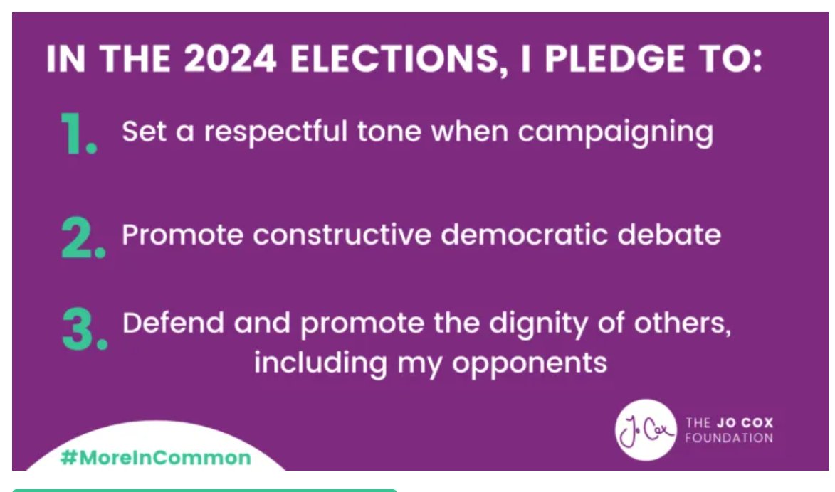 Robust debate and scrutiny are essential aspects of our democratic process; abuse and intimidation are not

I am happy to take the @JoCoxFoundation #CivilityPledge