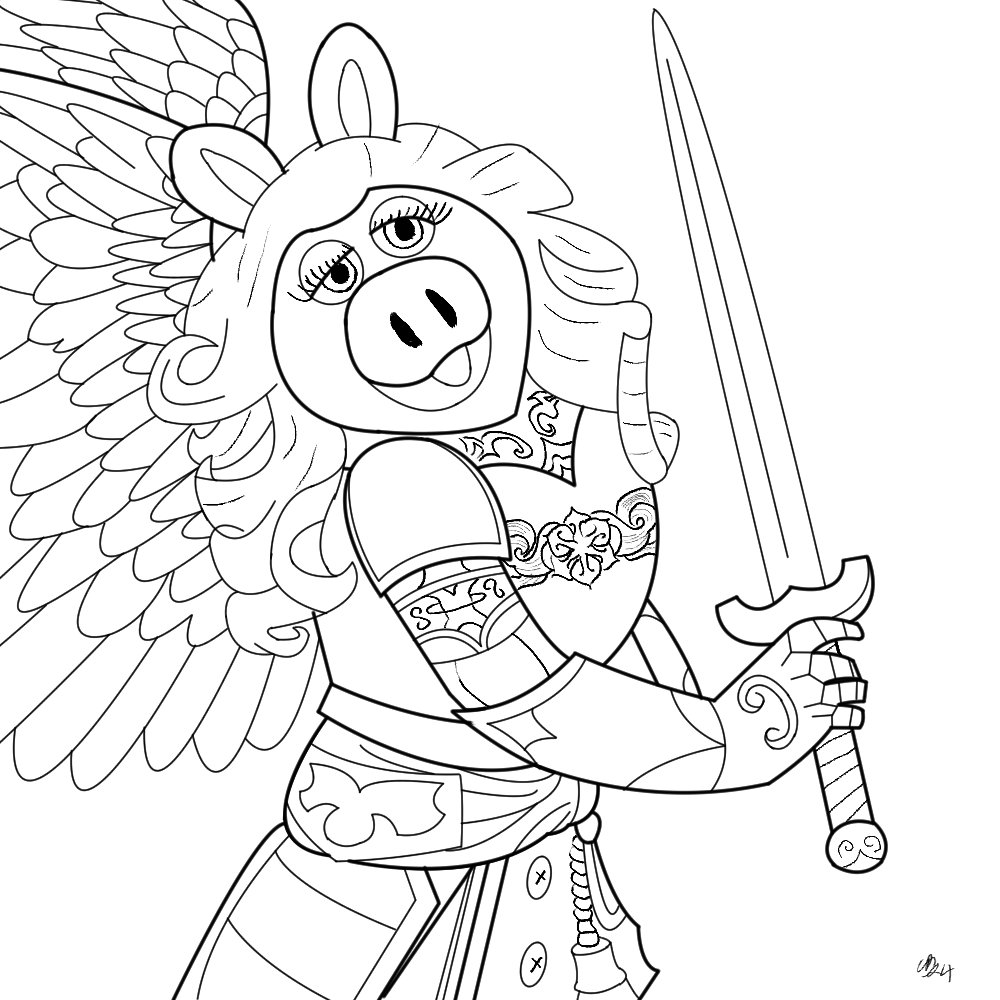 Screaming_Tofu's tweet photo. one of my dnd groups got into a conversation last session discussing which muppet would portray our characters if given  the opportunity. So I'm going through and drawing them.   So far we have miss piggy as the noble, aasimar paladin and pepe the  king prawn as the dirt wizard https://t.co/VBMuYsJ6Od