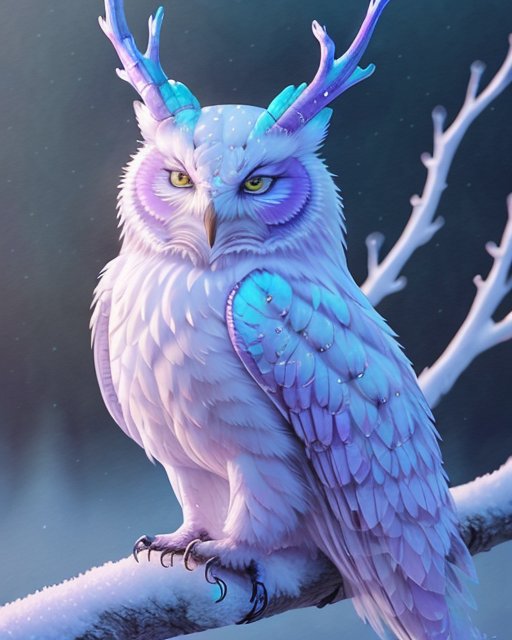 JRV696's tweet photo. Snow owls made with @get_starryai https://t.co/A1pYt96KSJ