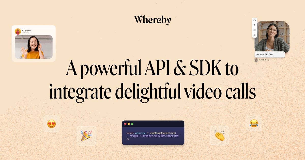 ✨ You can now test out what integrated video calls could look like on your website in just a few clicks 🖱️ Create an instant demo without signing up to get a taste of our video call API 🤩 Try it out on our website ⬇️ where.by/4aa3Caj