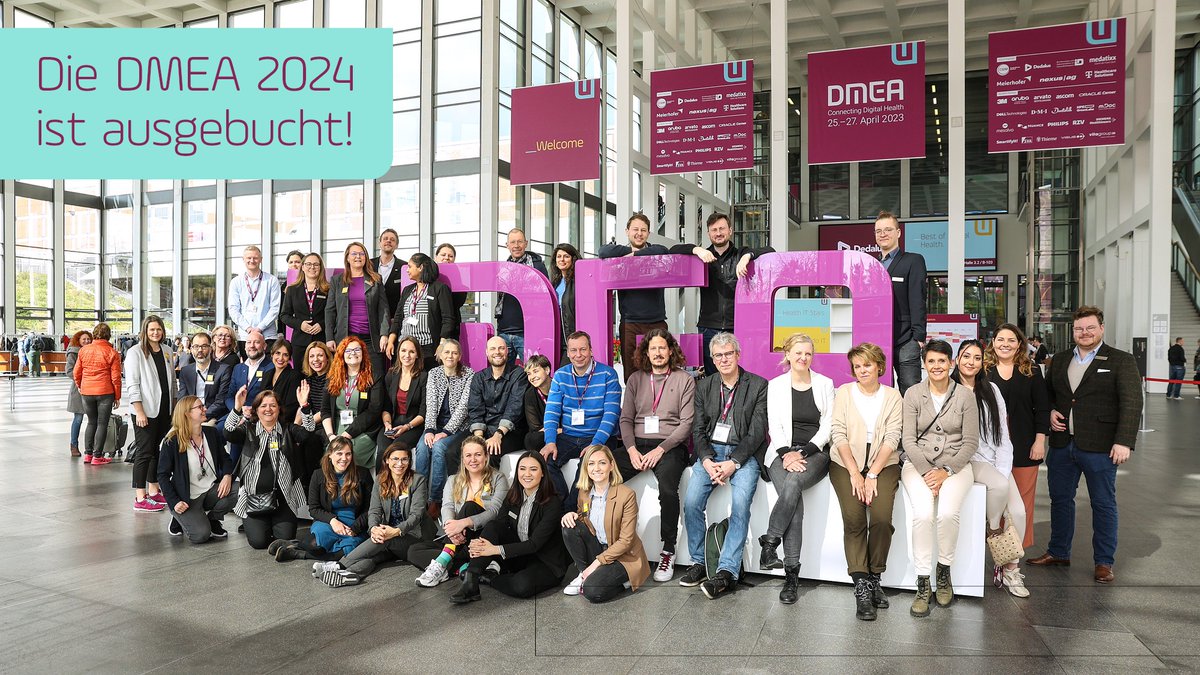 DMEA - Connecting Digital Health (@_dmea) on Twitter photo Wir freuen uns es offiziell sagen zu können: Die #DMEA24 ist für Aussteller AUSGEBUCHT 🎉 Jetzt fehlen nur noch Sie als unsere Fachbesucher:innen. Sichern Sie sich hier Ihr DMEA-Ticket und seien Sie vom 9.-11.4.24 live dabei ➡️ dmea.de/de/besuchen/ti… ⬅️
<a href="/MesseBerlin/">Messe Berlin</a> <a href="/bvitg/">Bundesverband Gesundheits-IT</a> Wir freuen uns es offiziell sagen zu können: Die #DMEA24 ist für Aussteller AUSGEBUCHT 🎉 Jetzt fehlen nur noch Sie als unsere Fachbesucher:innen. Sichern Sie sich hier Ihr DMEA-Ticket und seien Sie vom 9.-11.4.24 live dabei ➡️ dmea.de/de/besuchen/ti… ⬅️
<a href="/MesseBerlin/">Messe Berlin</a> <a href="/bvitg/">Bundesverband Gesundheits-IT</a>