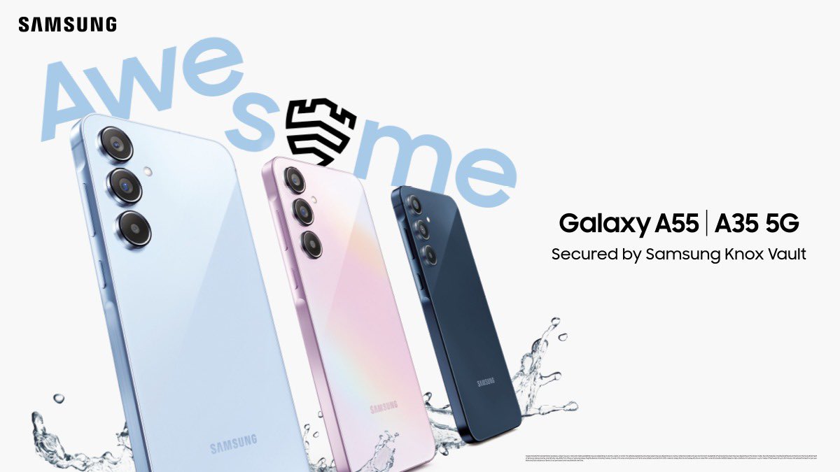 pudiharicharan's tweet photo. Elevate your outdoor experience with the sleek and colourful #GalaxyA55 5G and #GalaxyA35 5G. From mountain peaks to city streets, it's your perfect companion! #AwesomeIsForEveryone #AwesomeDurability 🥳 https://t.co/wmOCycE3k7