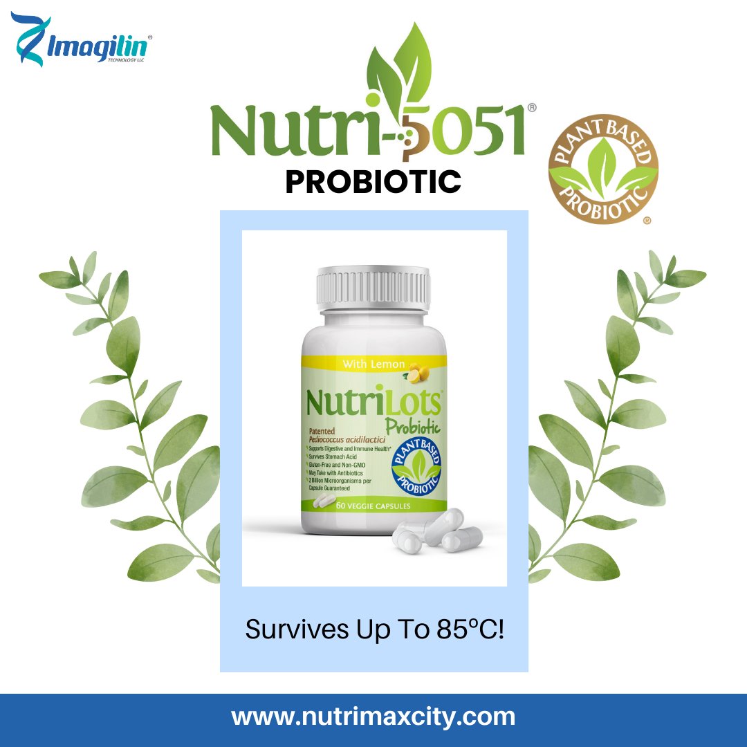 Imagilin's tweet photo. "Did you know many probiotics can't survive druing the storage at room temperature or higher ? The NutriLots™ probiotics with the patented Nutri-5051® is temperature-resistant, surviving up to 85ºC (185ºF).  Try  NutriLots™ at https://t.co/a1G55kIuDz. #probiotic #temperature https://t.co/uIFkY5Q3Up
