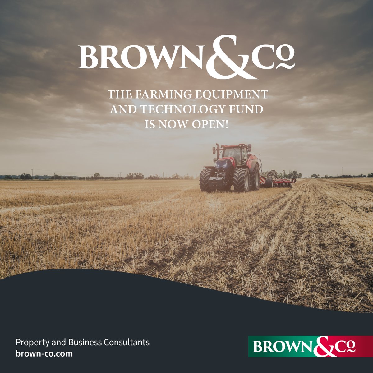 The Farming Equipment and Technology Fund is now open! Applicants are invited to apply for productivity and slurry items until 17th April 2024, with grants awarded between £1,000 and £50,000. Contact your local Brown&Co office for assistance: bit.ly/44IDVv4