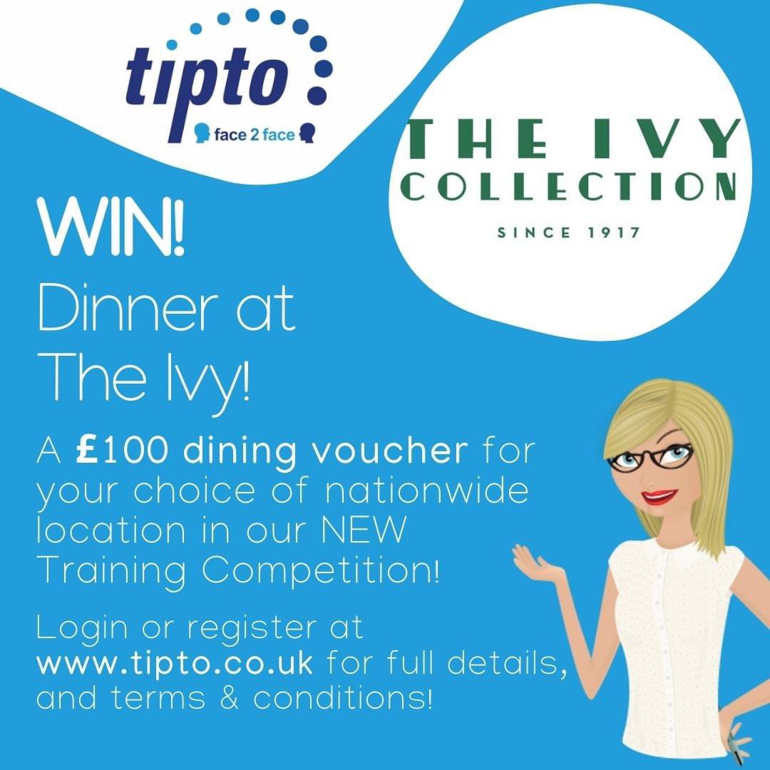 ❗️DON'T FORGET TO ENTER❗️ We're giving 1 lucky agent a £100 Restaurant Voucher to spend at any Nationwide location of The Ivy Collection!🥂🍽🍷 To be in with a chance of winning, complete ALL online training modules at tipto.co.uk by 31 March! Good luck 🍀