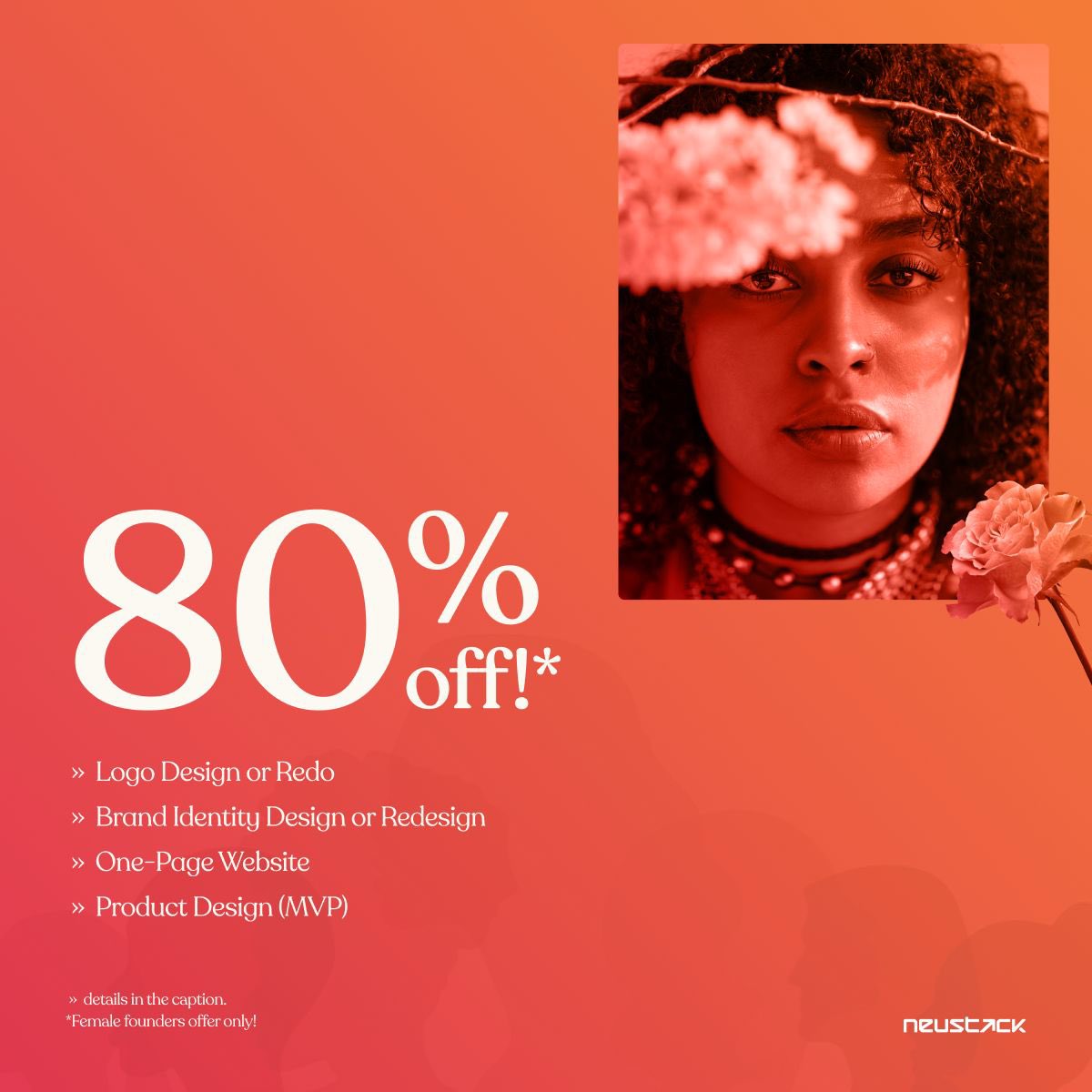neustackstudio's tweet photo. Hello Female Founders,
In celebration of Women’s   Month, we will be working with 3 women-owned businesses at a whopping 80% off our rates!
If your business needs any of the services listed above, we’d love to hear from you.

1/3 https://t.co/fbyZCcJscJ