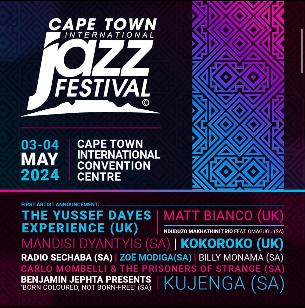 This is a big one for us. We’re so happy to share that we’ll be playing at the next Cape Town International Jazz Festival! 

Dream come true 🤍