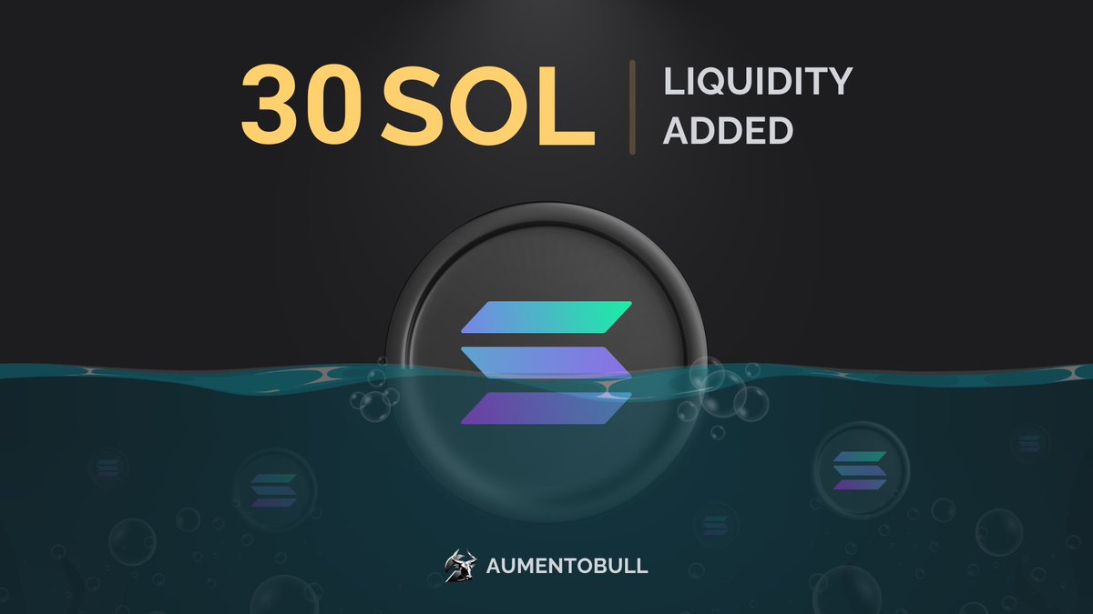 We added an additional 30 $SOLANA to our liquidity pool yesterday. 

$ABULL is a win-win token where the tax is invested into RWAs and the revenue from RWAs used for;

• Add liquidity 
• Buyback and burn
• Rev share to holders