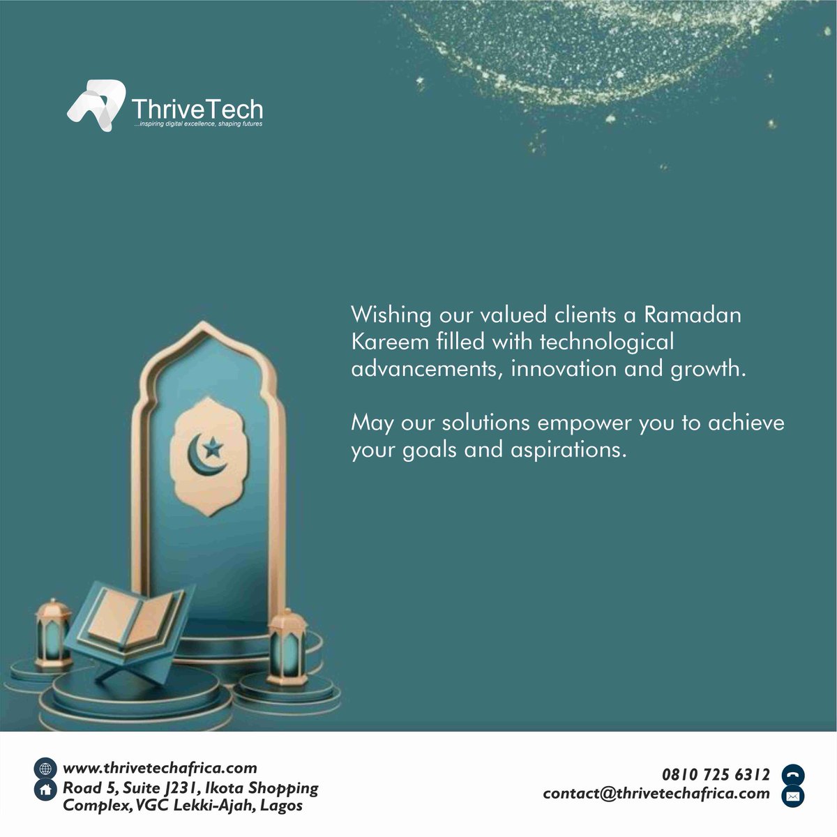 VeriaTech's tweet photo. Happy Ramadan to all our Muslim brothers and sisters.
.
.
#Thrivetechafrica #ramadan #ramadankareem #muslim #tech #Innovation #shank #humiliation #Davido #after30 #welcometolagos #Oscars2024 https://t.co/Dfuwtv3Zea