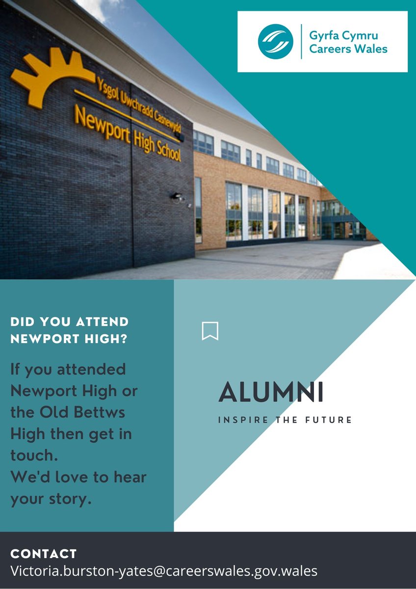 👩‍🎓 Did you attend Bettws High (now Newport High)? 👩‍🔬 Could your career story help to inspire current pupils in the school?  💻 Get in touch to see how you can get involved. 
(ENG) lnkd.in/gKSmEwK8
(CYM) lnkd.in/gFir4wP2 

#Newport  #NewportHigh #SouthWales #alumni