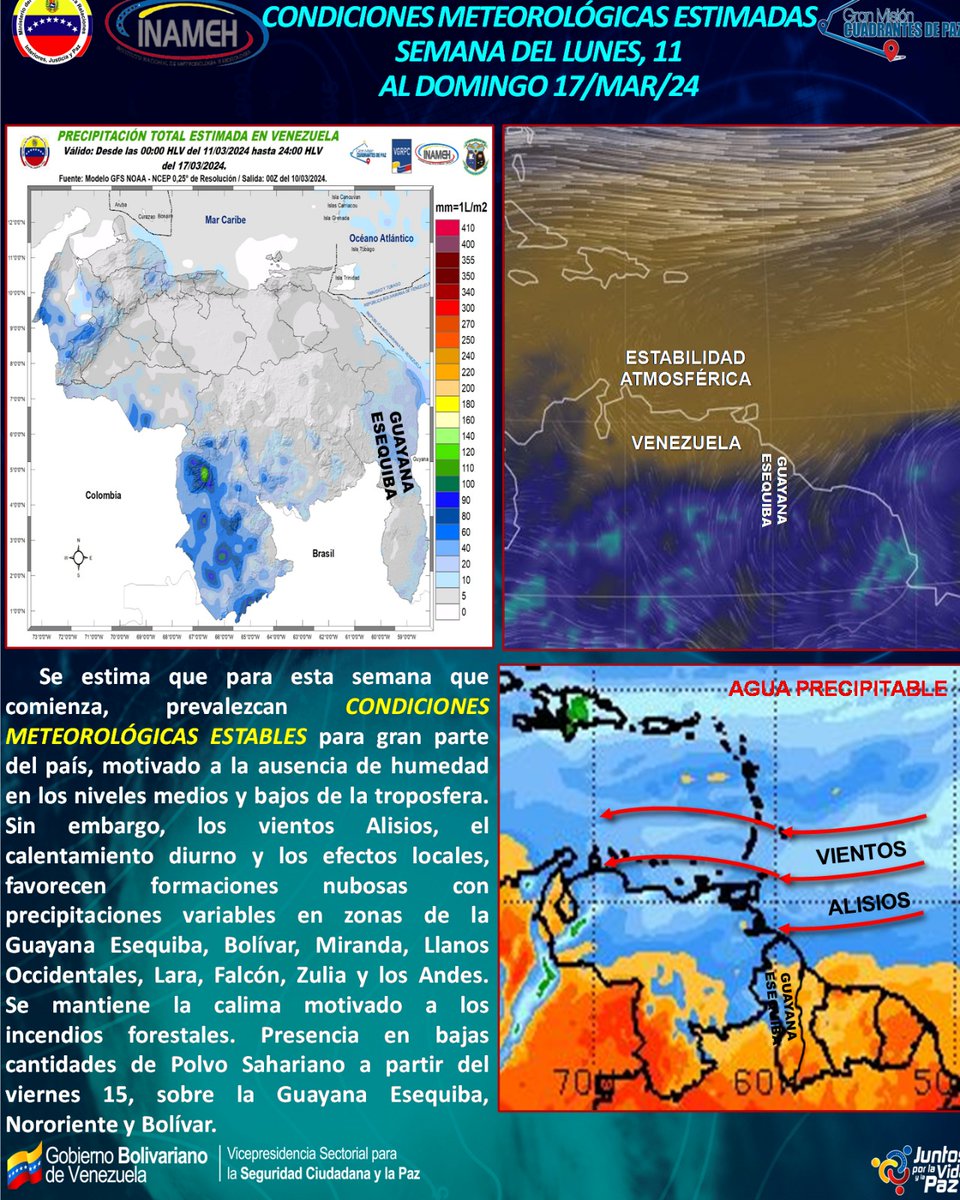 INAMEH's tweet photo. #11Mar #INAMEHInforma Condiciones Meteorológicas para la semana #PuebloVenezolanoLeal https://t.co/CQDHf5CXrA