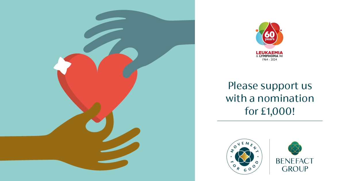 Leukaemia&LymphomaNI (@lal_ni) on Twitter photo We could receive a £1000 donation with your help through the Movement for Good Awards. The closing date for nominations is 18th March so please take a moment to click the link below and nominate us.
movementforgood.com/index.php?cn=1… We could receive a £1000 donation with your help through the Movement for Good Awards. The closing date for nominations is 18th March so please take a moment to click the link below and nominate us.
movementforgood.com/index.php?cn=1…