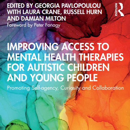 New book- out in October 2024 Part of @AFNCCF Best Practice Series @routledgebooks 15 chapters with 21 autistic experts and allies. Improving access to #mentalhealth therapies for #autistic children and young people Edited by @JoPavlopoulou @LauraMayCrane @milton_damian