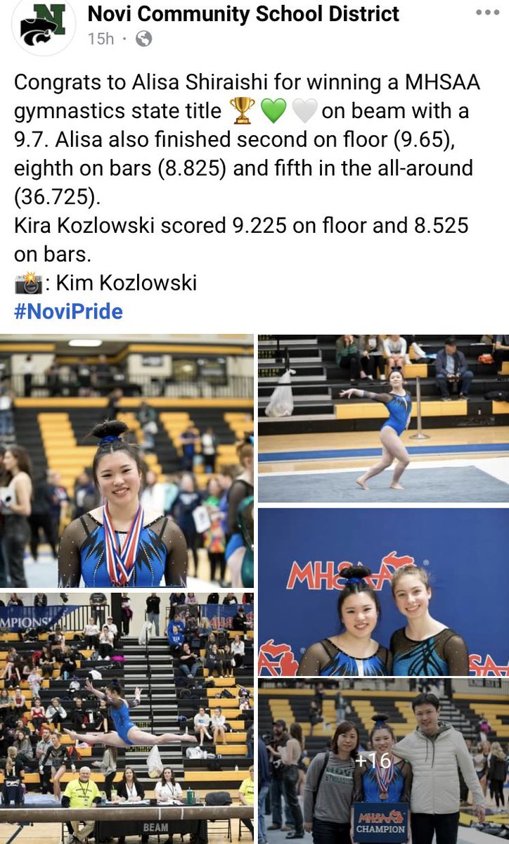 Novi Varsity Soccer (@novi_soccer) on Twitter photo Congratulations to <a href="/novi_soccer/">Novi Varsity Soccer</a>’s Kira Kozlowski on her outstanding performance at the MHSAA Gymnastics State Championships! Way to represent the Novi Community! We are so proud of you!
#NoviPride Congratulations to <a href="/novi_soccer/">Novi Varsity Soccer</a>’s Kira Kozlowski on her outstanding performance at the MHSAA Gymnastics State Championships! Way to represent the Novi Community! We are so proud of you!
#NoviPride