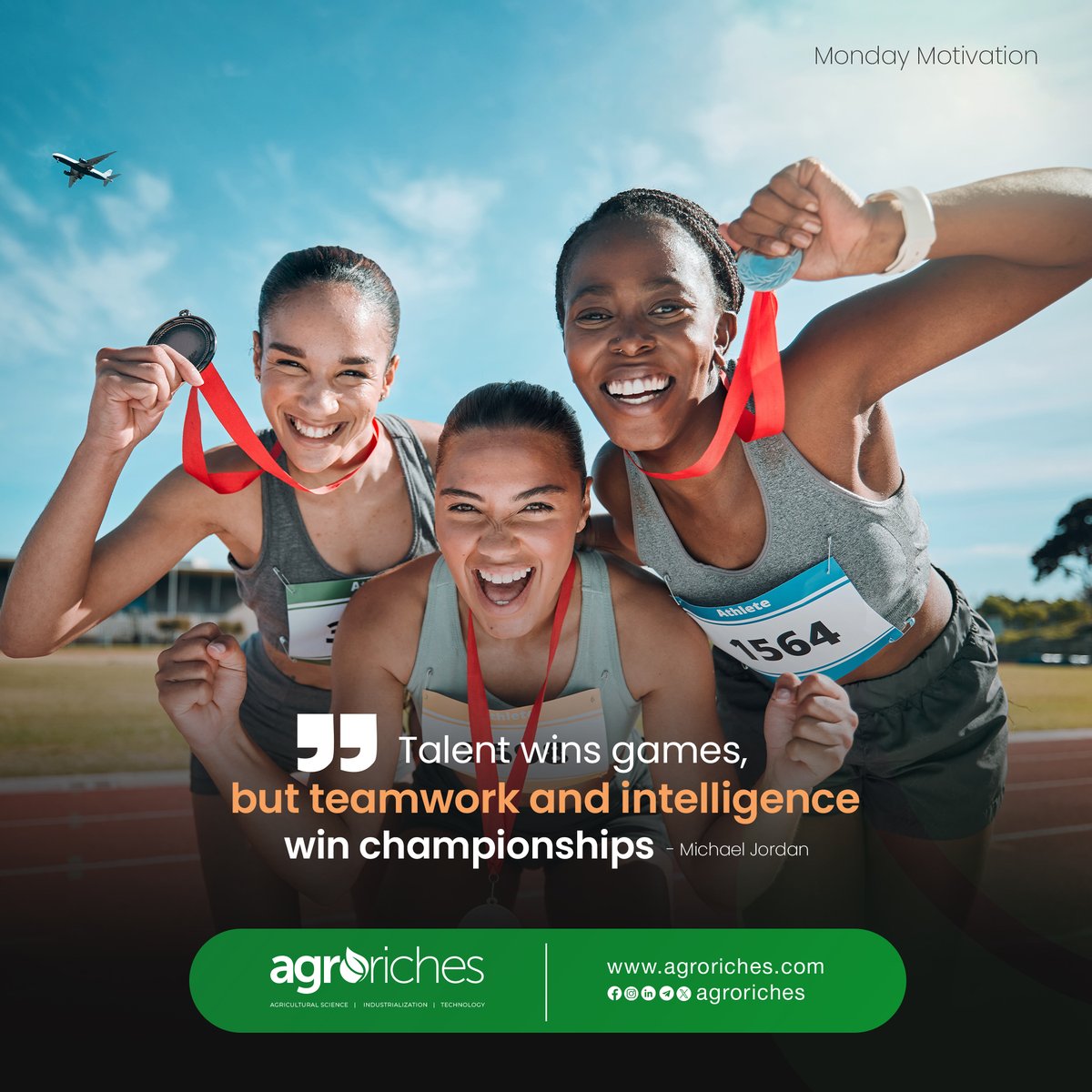 Champions are forged by teamwork and intelligence, not just talent.
#agroriches #MotivationMonday