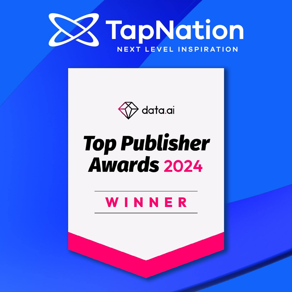 We're honoured to have been awarded a 2024 Top Publisher Award by @dataai ! 🏆 This accolade reaffirms our commitment to innovation and leadership in the mobile industry. Kudos to our incredible team for driving excellence🎉 #TapNation #mobilegaming #TopPublisherAwards2024