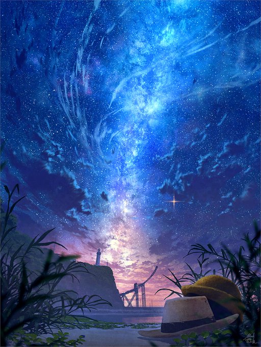 風景イラスト「星影のエール」 