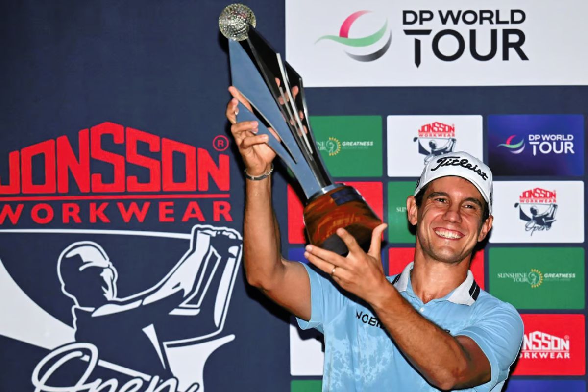 Matteo Manassero wins the Jonsson Workwear Open, his fifth title on the DP World Tour. With four birdies on the last four holes, the Italian clearly set himself ahead of the field ... #golftime #golftimer