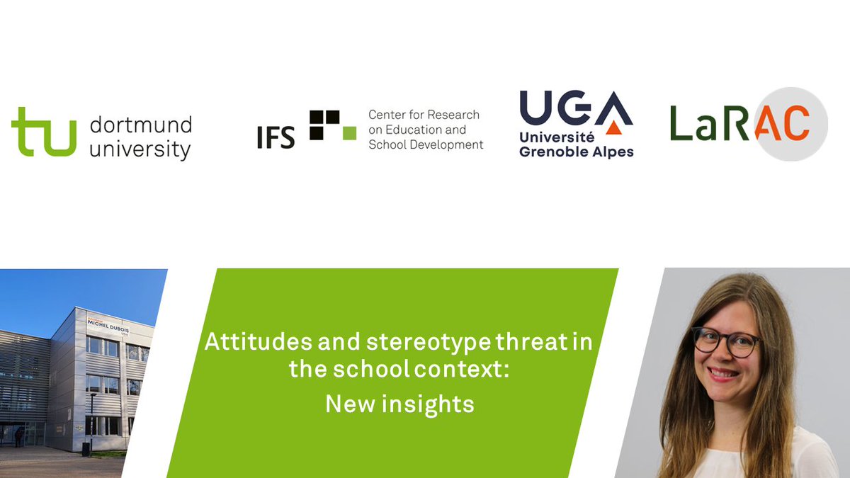 IFS TU Dortmund (@ifs_tu_dortmund) on Twitter photo International #exchange on Stereotype Threat with <a href="/UGrenobleAlpes/">Université Grenoble Alpes</a>: Justine Stang-Rabrig presents current findings on the topics of attitudes and stereotype threat in the #school context and exchanges ideas with experts on site. Thank you for the exchange! <a href="/TU_Dortmund/">TU Dortmund</a> #education International #exchange on Stereotype Threat with <a href="/UGrenobleAlpes/">Université Grenoble Alpes</a>: Justine Stang-Rabrig presents current findings on the topics of attitudes and stereotype threat in the #school context and exchanges ideas with experts on site. Thank you for the exchange! <a href="/TU_Dortmund/">TU Dortmund</a> #education