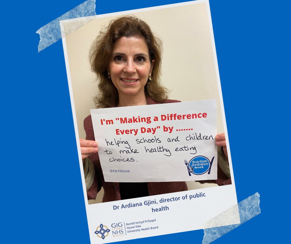 Dr Ardiana pledges to: 'I’m making a difference every day by helping schools and children to make healthy eating choices.' 🫶 #nhweek #TeamHywelDda