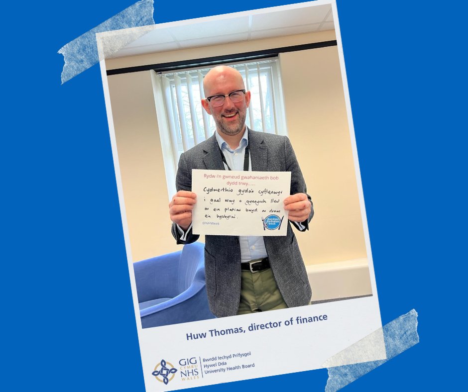 Huw pledges to: 'I’m making a difference every day by collaborating with our suppliers to get more local produce on our food plates across our hospitals.' 🙌#nhweek #TeamHywelDda