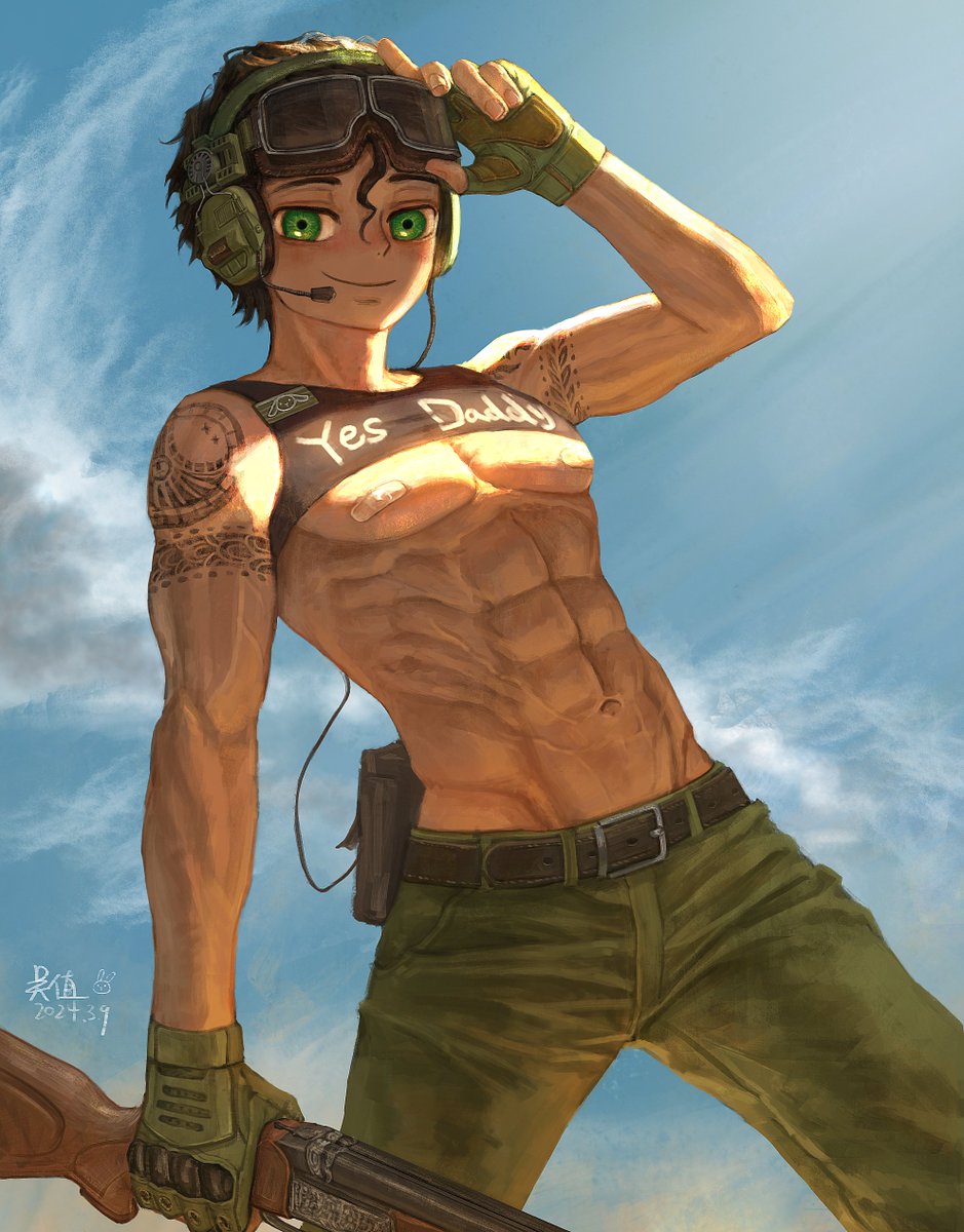 wizardtsutsu's tweet photo. 现代版的游侠列威慈~追画了个色色氛围，汗水把创可贴打湿贴不住了！ 和前面那张和队友在一起的一对比真是好…啊原来你是这种人…的感觉…都怪队友！被感染的也骚起来了！#oc #肌肉正太 #shota https://t.co/Be7rqzHgM8