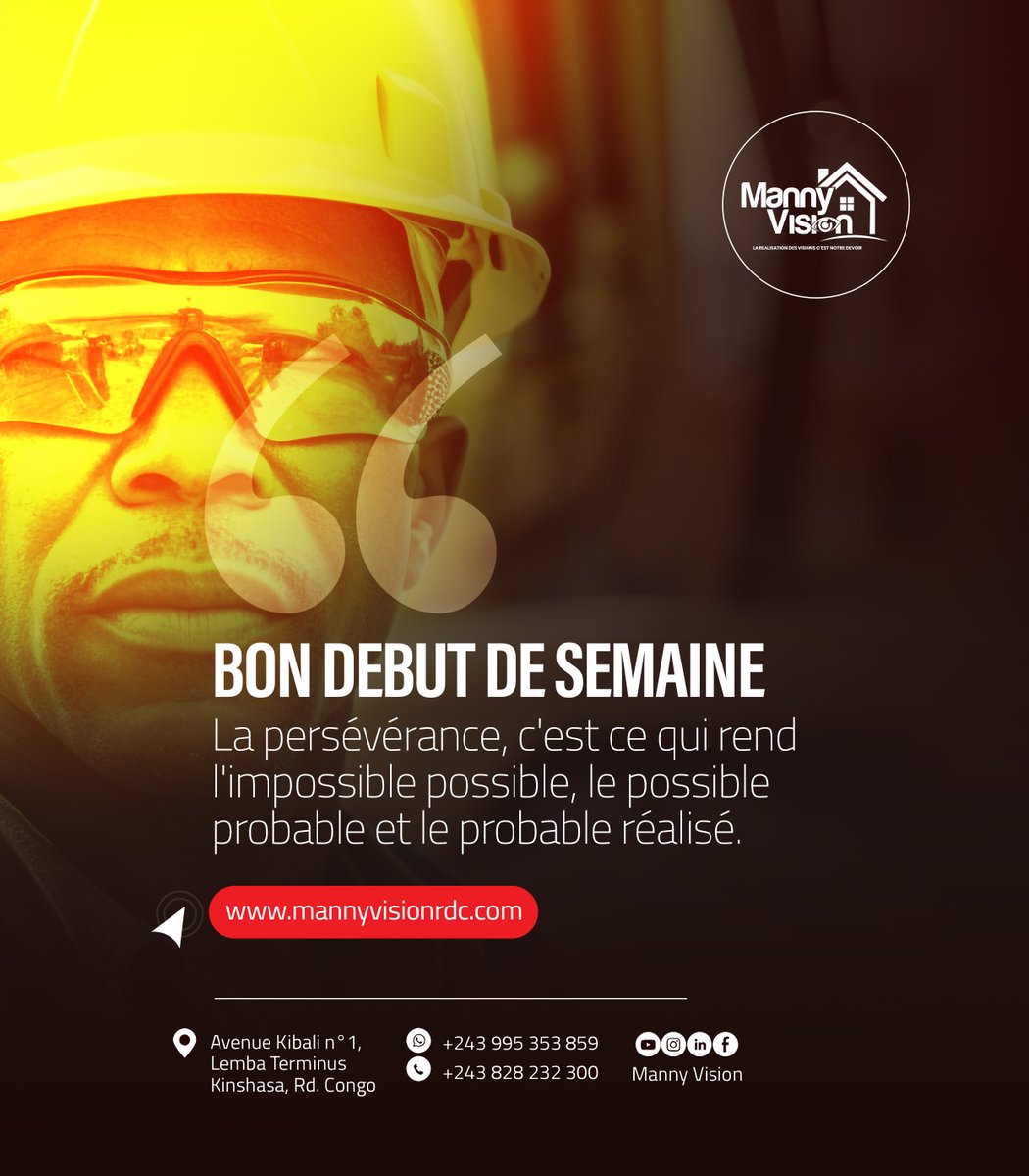 manny_vision's tweet photo. Bon début de semaine !
"La persévérance, c'est ce qui rend l'impossible possible, le possible probable et le probable réalisé"

La persévérance, c'est la faculté de poursuivre son objectif malgré les difficultés, de se montrer tenace et déterminé devant les obstacles.

#Ekosimba https://t.co/39QqOTLl84