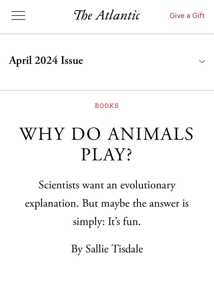 “Because it feels fun” is not an alternative to an evolutionary explanation! Sex can feel fun. Making friends can feel fun. Winning status can feel fun. Better question: Why do some activities feel fun (or generate behavior consistent w those feelings)? ⁦@TheAtlantic⁩