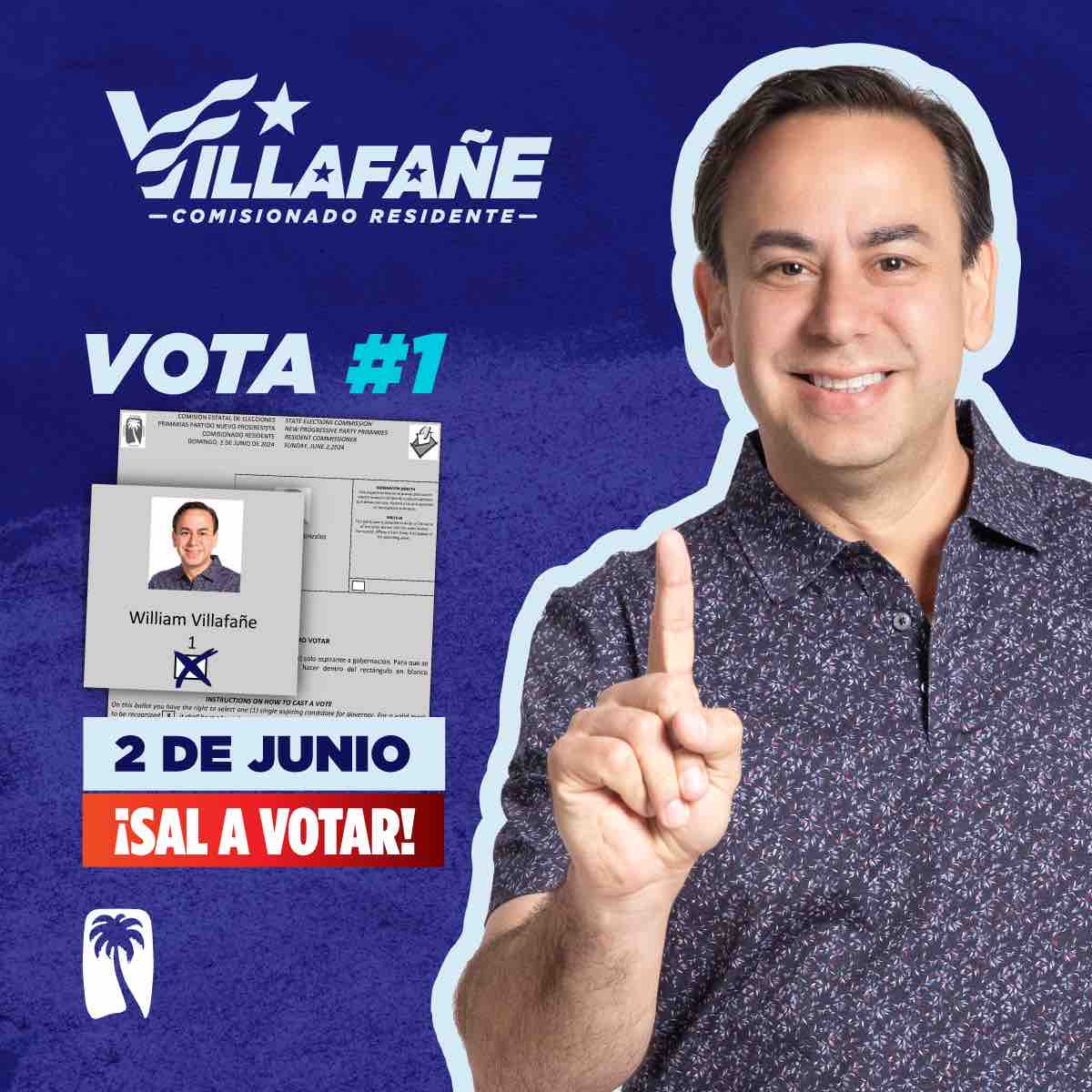 VillafanePR's tweet photo. El 2 de junio marca el #1 en la papeleta y juntos #VamosAlFuturo https://t.co/zZGRmrOxV0