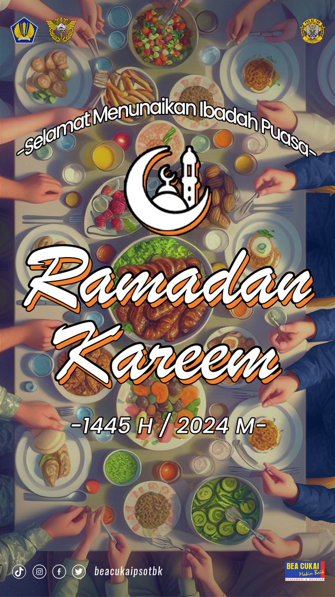 Hallo sobat Marcka!
Pangkalan Sarana Operasi Bea Cukai Tipe A Tanjung Balai Karimun mengucapkan:

MARHABAN YA RAMADAN!

Mari kita sambut bulan suci Ramadan dengan penuh sukacita. Semoga Allah SWT memberikan kita kemudahan dan kelancaran dalam menjalankan ibadah puasa

#Ramadan