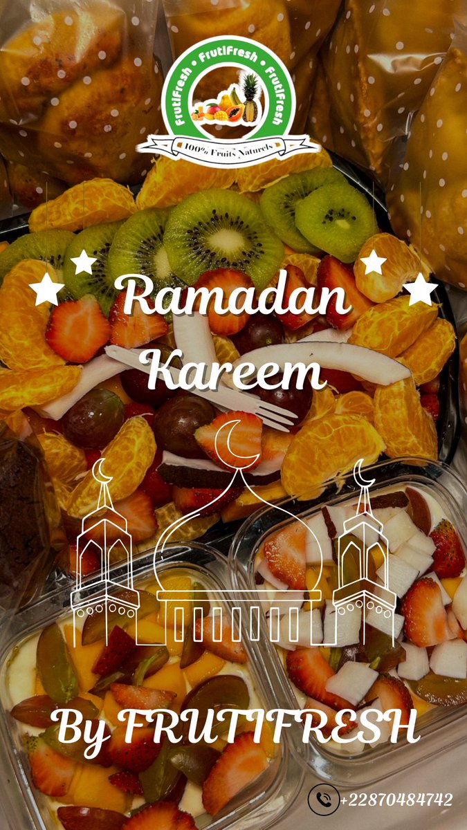 FrutifreshT's tweet photo. Chère Communauté Musulmane ! Nous sommes très heureux d'entamer cette période de #RamadanKareem à vos côtés, ce moment pieux qui  renforce votre foi et renoue les liens profonds. @FrutifreshT réitère tout son soutien au quotidien.😊
#Ramadan #TgTwittos https://t.co/LUwIMRaUOu