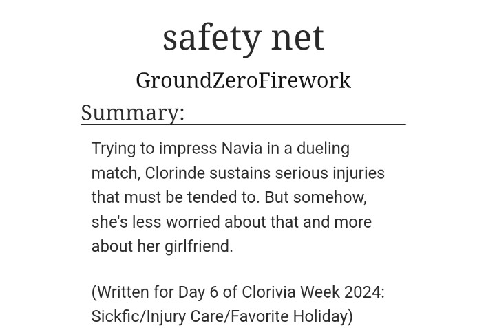 DauphinEcco's tweet photo. Eyyy lmao forgot to promote this new #clorivia fic I posted earlier.

Uh anyhoo, I dont think I'll be doing #cloriviaweek Day 7...or I might, who knows. But I just need a quick break from writing in general for a bit. Anyway, link below to enjoy! :D

https://t.co/BFoY9j62HH https://t.co/GvIs5jwxHw