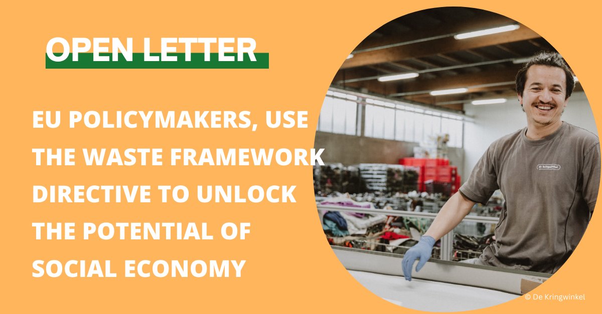 Over 80 organisations call upon EU policymakers to ensure a central role for the #socialeconomy 🫴 Uphold all positive provisions in the #WFD 🧑‍⚖️ Decision-making power in #EPR schemes 💰 Full cost coverage from EPR fees 👕 Ownership over collected textiles t.ly/1jiCX