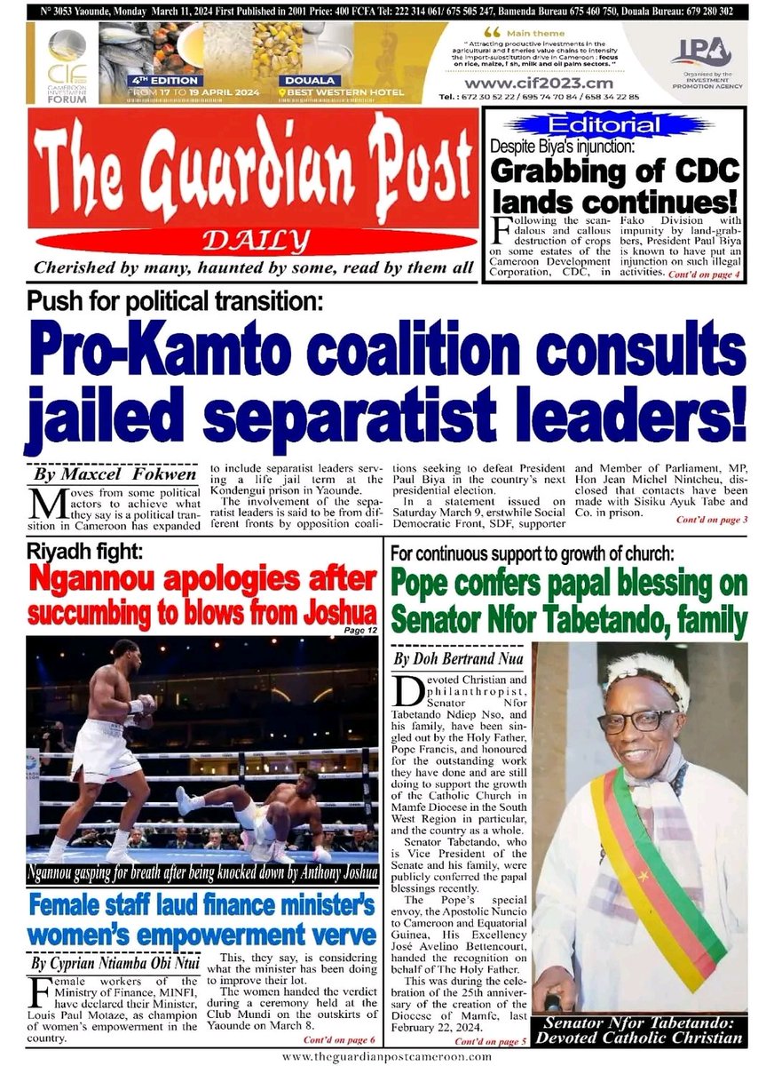 dailyechoes237's tweet photo. Here's what the papers are saying today;

#DailyEchoes https://t.co/OX7rODM29F