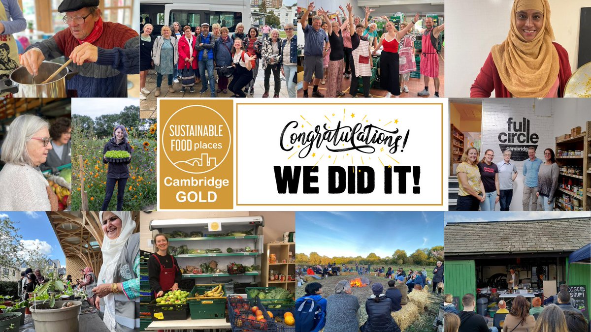 We are thrilled to announce that Cambridge has achieved a prestigious Gold Sustainable Food Places Award! The result of ten years of hard work by CSF, local authorities, community groups, and countless food businesses, organisations, volunteers and local people... 1/5
