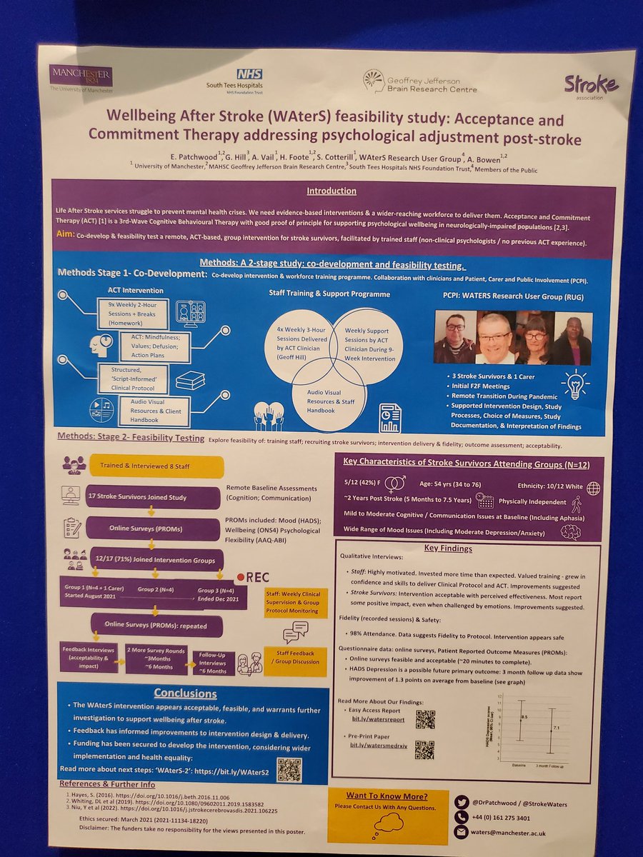 European #LifeAfterStroke Forum & left posters on the bus 🙈. QR codes still work 👍 I've activated #acceptance & #psychological #flexibility to 'deal' 🥲. Very #ACT.... I do believe in this @StrokeWaters intervention, after all 😅 looking forward to the rest of the conference 👌