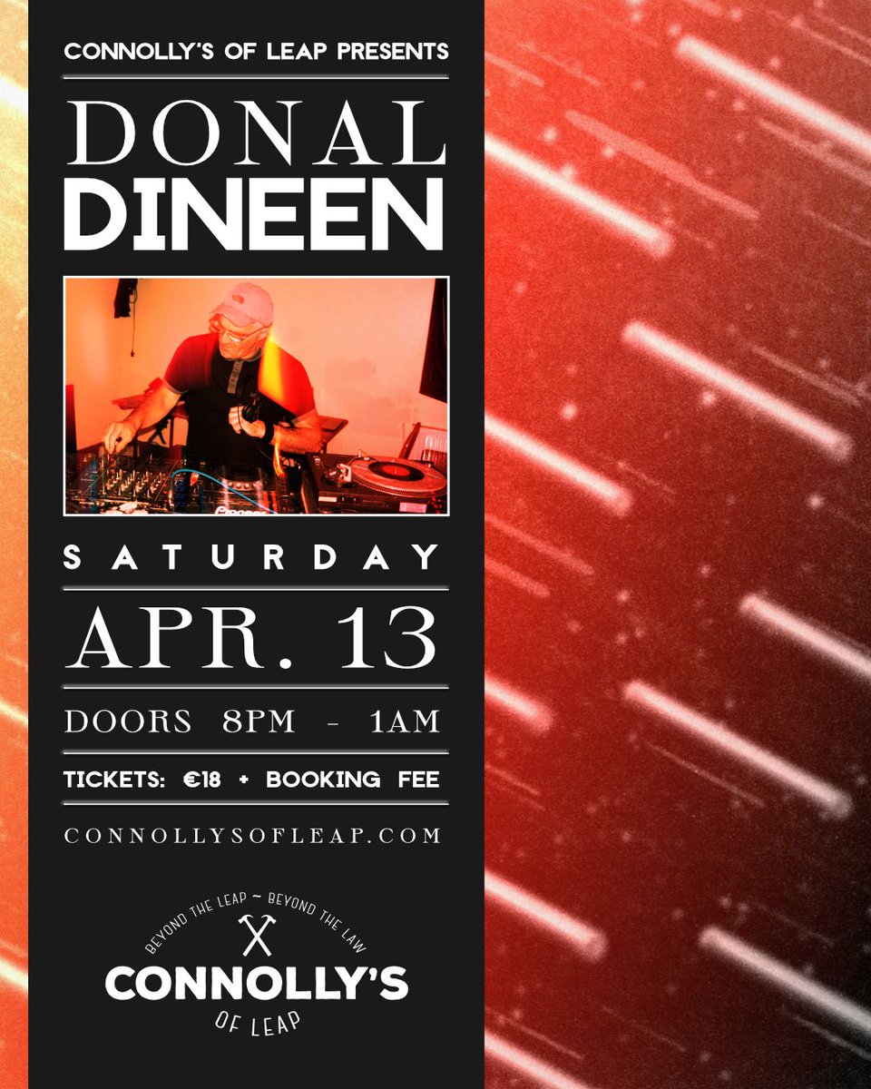 Donal Dineen – Backstory – Saturday April 13th €18.00 TIX - connollysofleap.com/ticket/donal-d… Anyone who witnessed the Backstory shows in Connolly’s throughout 2023 will testify that another guaranteed treat is in store this time around.