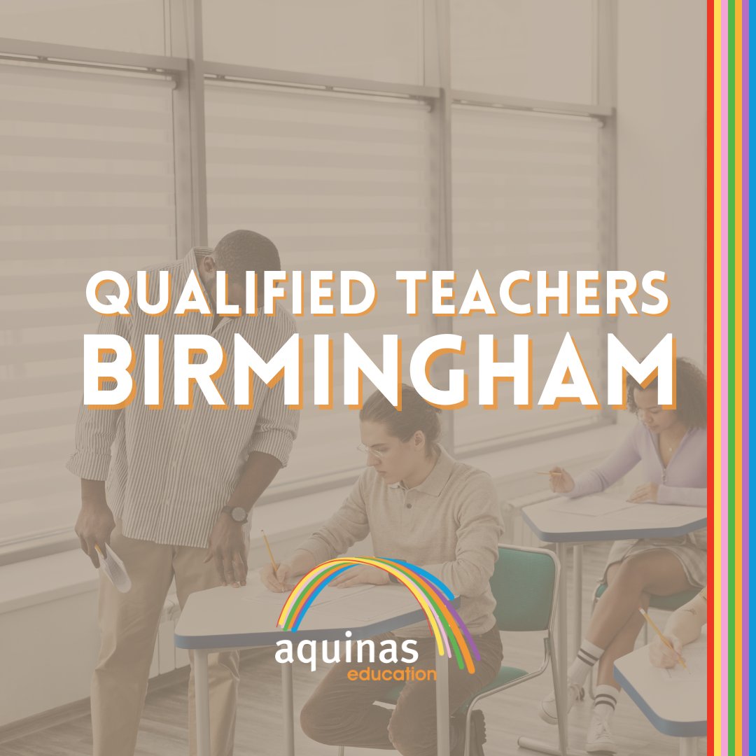 Birmingham based teachers 🌈 Aquinas Education Birmingham are on the hunt for Qualified Primary and Secondary teachers! We have a variety of roles available from full-time to part-time, Primary and secondary. If you are based in Birmingham or the surrounding area and looking…