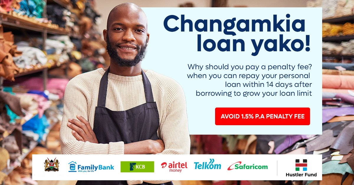 hustlerfund_KE's tweet image. You can positively impact your credit score and financial future by paying your hustler fund loan on time.
@CsChelugui @HonSusanMangen1 @liznkukuu @AIRTEL_KE @FamilyBankKenya @KCBGroup @SafaricomPLC @TelkomKenya 

#beta #hustlefund