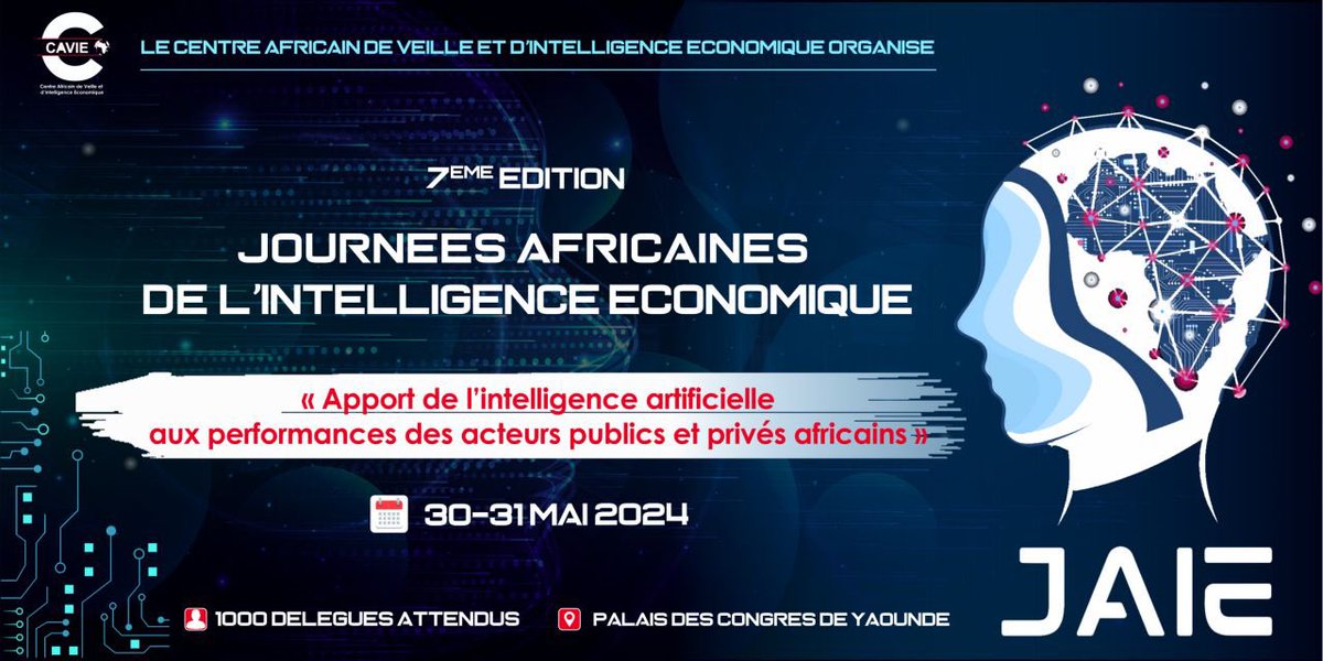 Journées africaines de l'intelligence économique #JAIE2024

Réservez votre place ici : les-jaie.info/inscription-in…

#IntelligenceArtificielle #IntelligenceEconomique #JAIE2024 #CAVIE