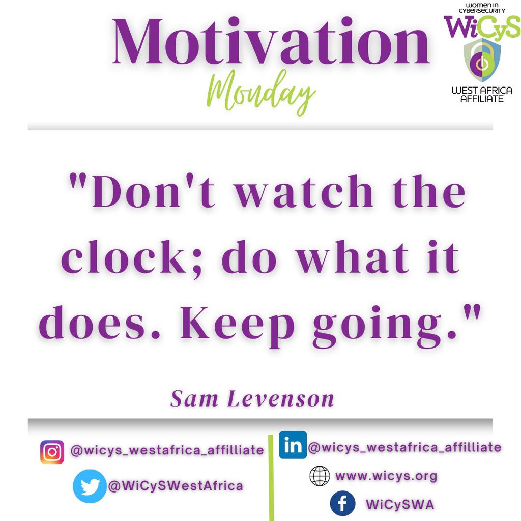 Keep going 👏🏃‍♀️

#womenincybersecurity  
#wicys  
#wicyswestafrica  
#westafrica  
#cybersecurity