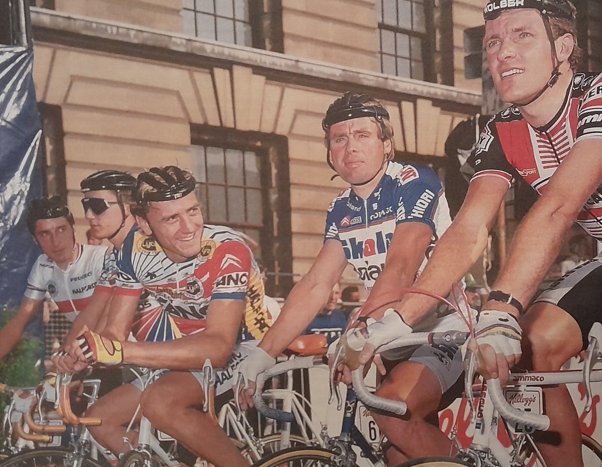 Tony Doyle, Hennie Kuiper, Malcolm Elliott, Adrian Timmis and Tim Harris line up at the start during a round of the Kellogg’s City Centre Series.

📷 <a href="/PhilOCPhotos/">Phil O'Connor 💜</a>