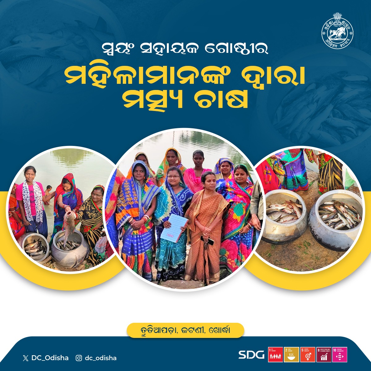 DC_Odisha's tweet photo. ତ୍ରୁତିଆପଡ଼ା, ଜଟଣୀ, ଖୋର୍ଦ୍ଧା ମହିଳା ସ୍ଵୟଂ ସହାୟକ ଗୋଷ୍ଠୀ ଦ୍ୱାରା ମତ୍ସ୍ୟ ଚାଷ- ଅର୍ଥ ଉପାର୍ଜନ ସହ ପୃଷ୍ଟି ସାଧନ ।#DevelopmentWithAHeart #WomenEmpowerment
@CMO_Odisha @SecyChief @_anugarg @PCDept_Odisha @SDGOdisha @IPR_Odisha @OdishaWater @farddept @krushibibhag @mission_shakti https://t.co/6o4ADYrSGV