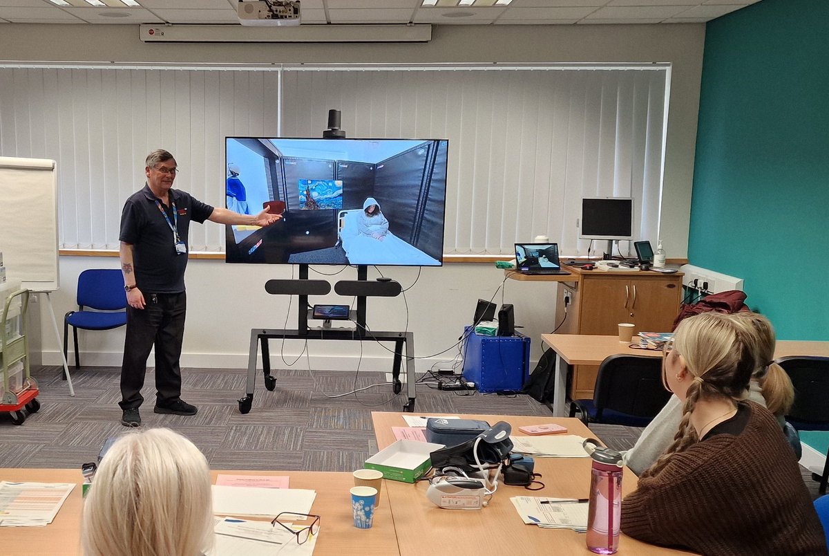 Fantastic to see our prototype Virtual Simulation in use with a #CareCertificate group. They navigated through the scenario, ensuring that the #VirtualPatient had Fluid and Nutrition needs met <a href="/cwpnhs/">Cheshire and Wirral Partnership NHS FT</a> <a href="/TimWelchCWP/">Tim Welch</a> <a href="/joanne_inman/">Dr Joanne Inman</a> <a href="/KitchenerLouise/">Louise Kitchener</a> #teamCWP #Training