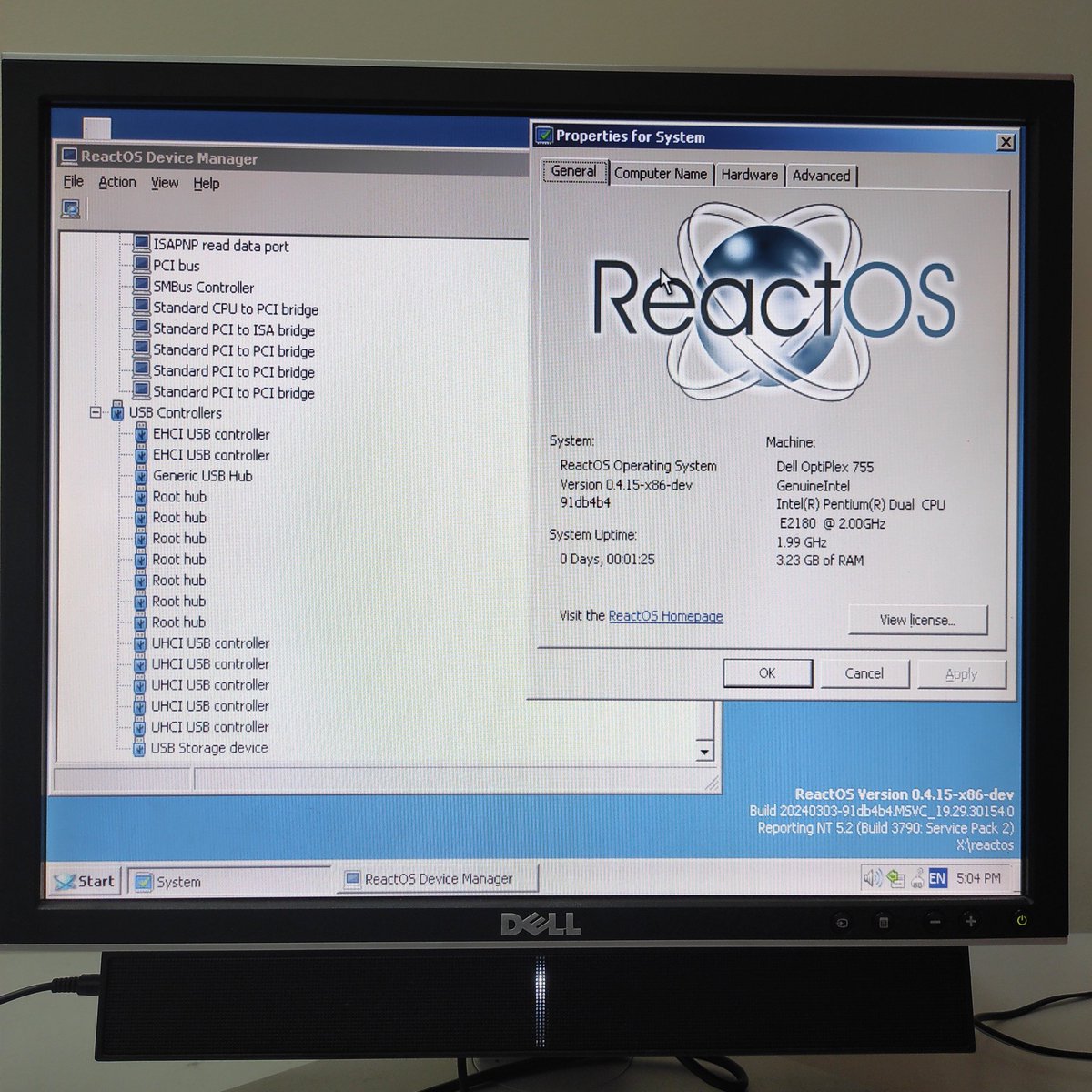 reactos's tweet image. #ReactOS LiveCD working on two PCs of ASRock G31M-G5 and Dell Optiplex 755! Tests by Jimkoutso.
In recent years, ReactOS has got able to boot on lots of PCs produced in 2000s and early 2010s. With your contributions, our support could catch up with modern hardware!