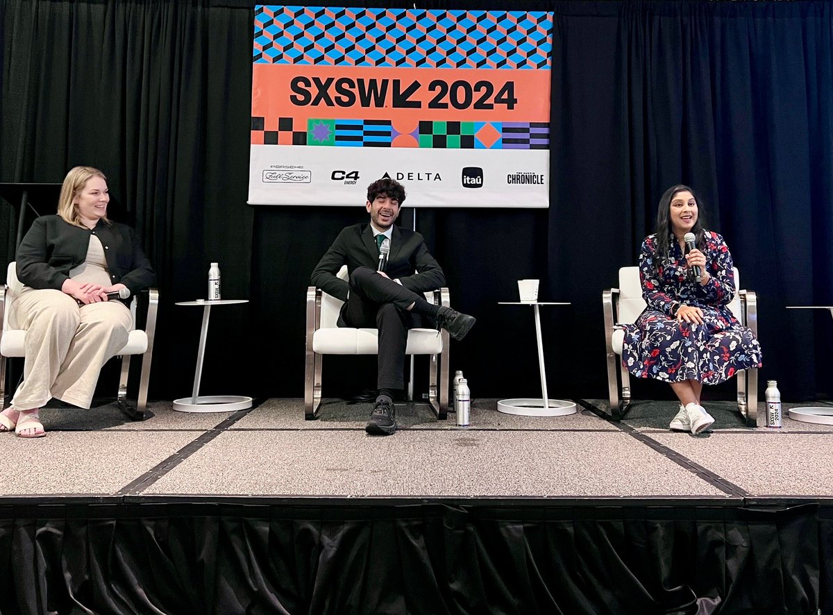 Amazing convo at @sxsw with @TonyKhan @AEW @AEWTogether & Lauren from @coldplay about inclusion for @kulturec ! 🤩🎧