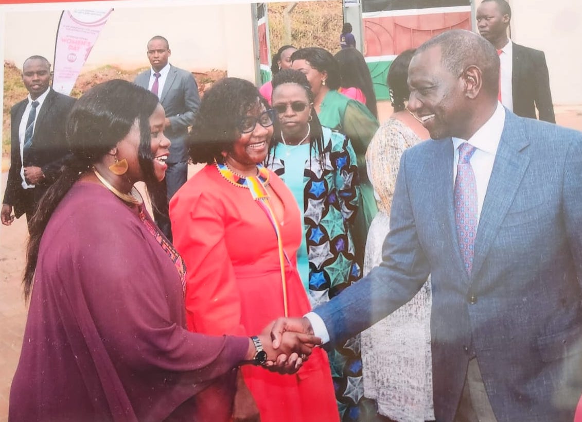 #ICYMI 🔔

'Your Excellency @WilliamsRuto, thank you for your steadfast commitment to Kenyan Women. Your leadership in implementing the constitutional gender rule at the national level is commendable.' @annamutavati 

🟪#IWD204 #InvestInWomen #AccelerateProgress