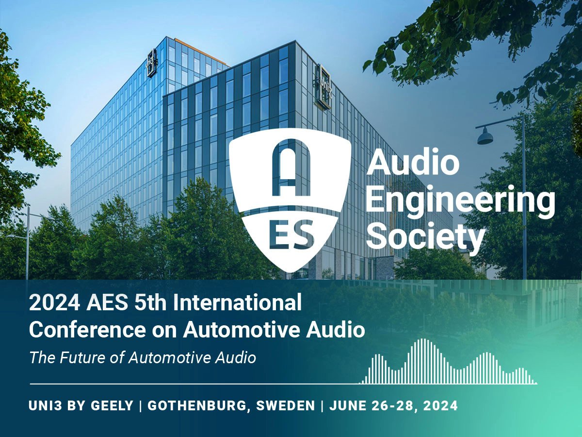 audioXP_editor's tweet image. 5th International AES Conference on Automotive Audio, June 26-28, 2024
audioxpress.com/news/5th-inter…
The next Audio Engineering Society’s biennial conference on Automotive Audio will be held in Gothenburg, Sweden, from 26-28 June.
#digitalsignalprocessing #virtualacoustics @AESorg
