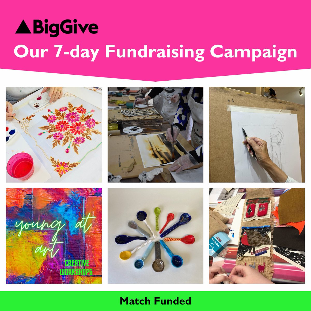 Between 19th - 26th March, you can donate to Nucleus Arts(Halpern Charitable Foundation) through Big Give and they will double your donation! Help us raise money to support our Young at Art sessions for over 55s. nucleusarts.com/support-us #BigGive #Fundraising #Donate #Creative